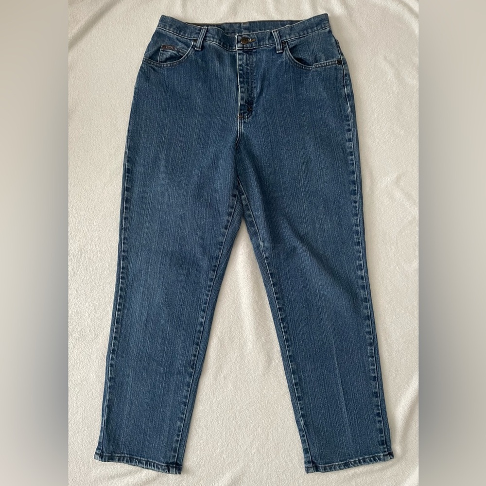 Denim Riders Vintage Women Jeans 14 P Blue Straight Leg Pants Casual Western